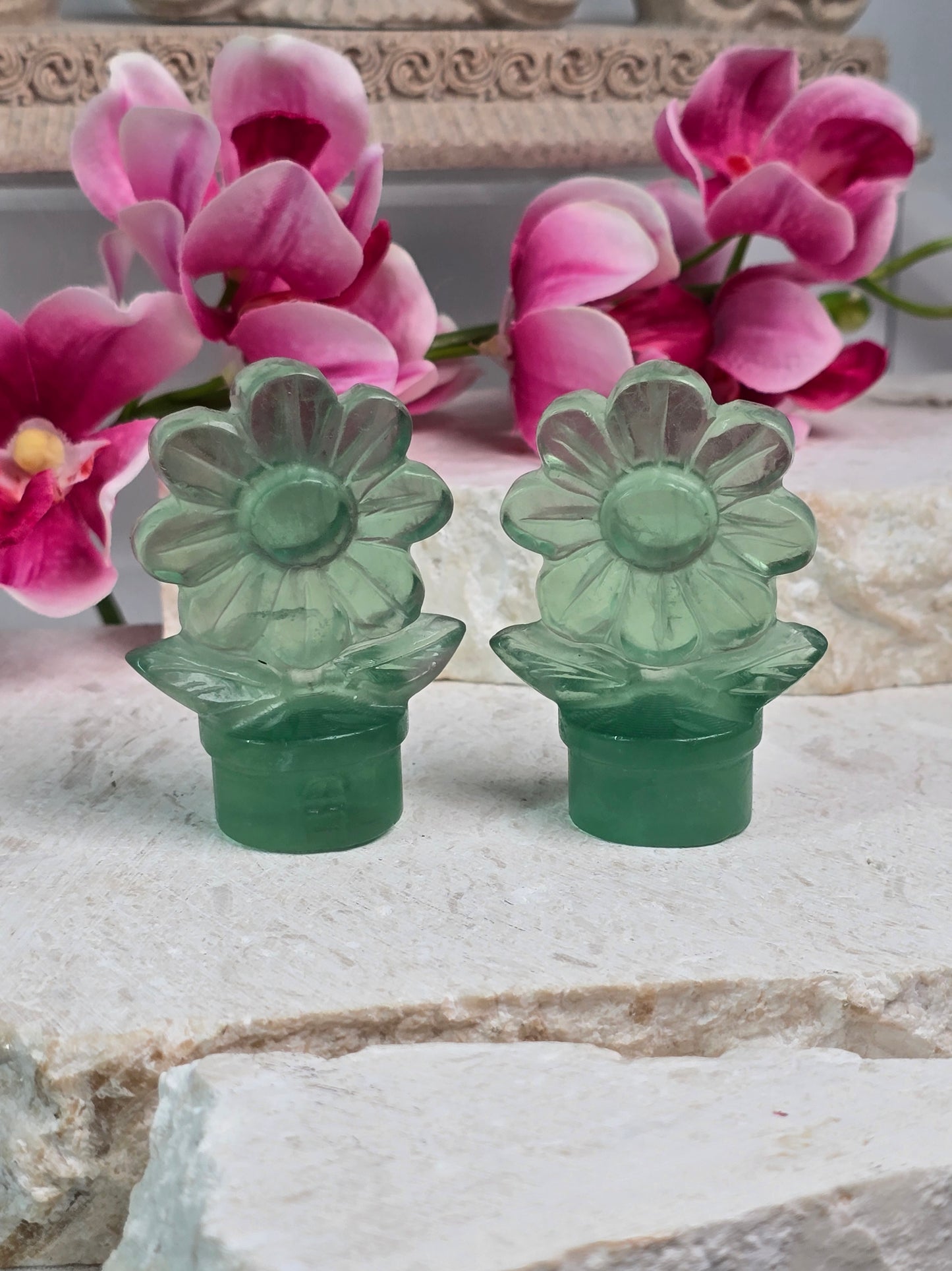 Green Fluorite Flower Pot
