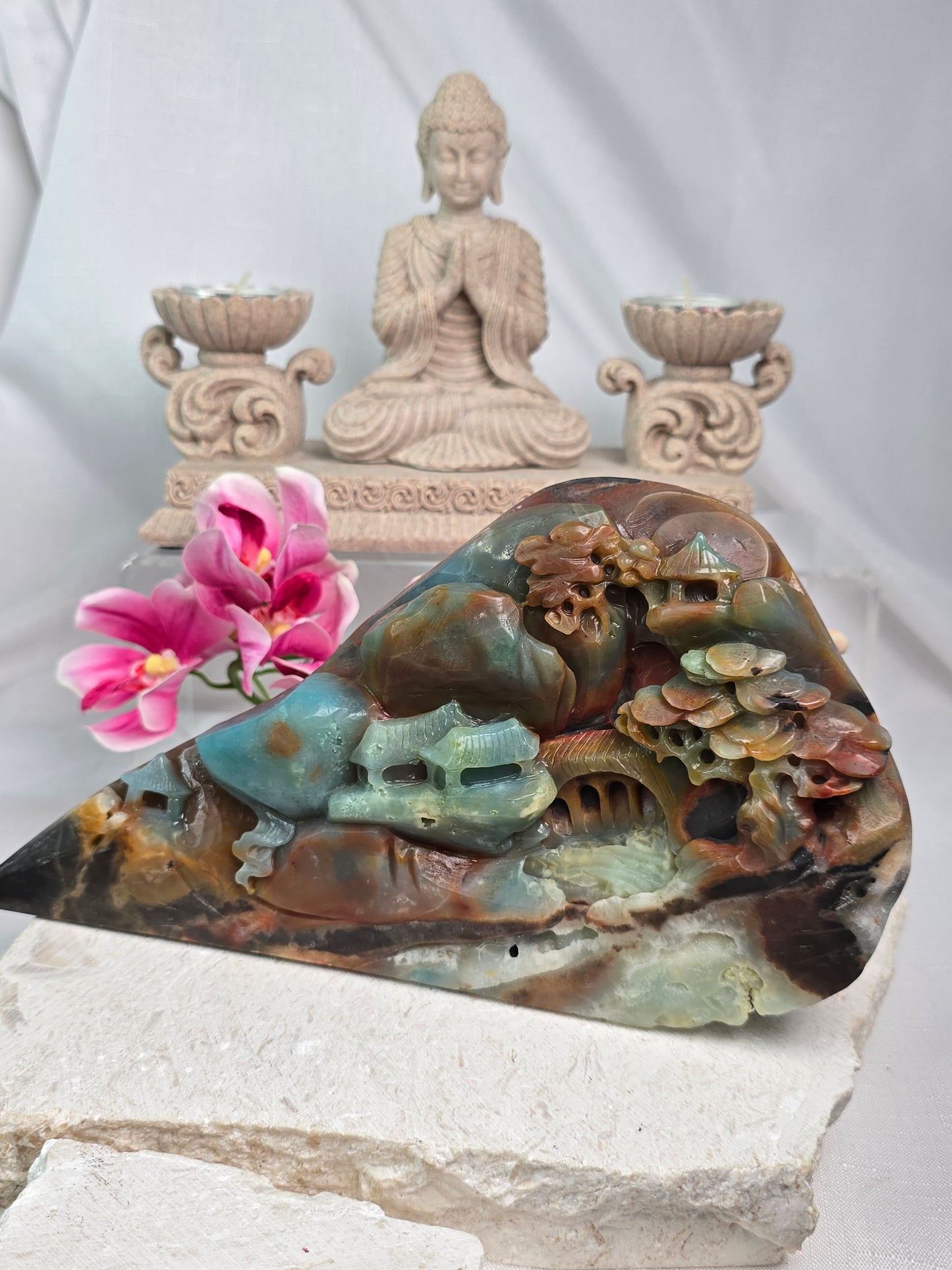 Amazonite Hand Carved Landscape