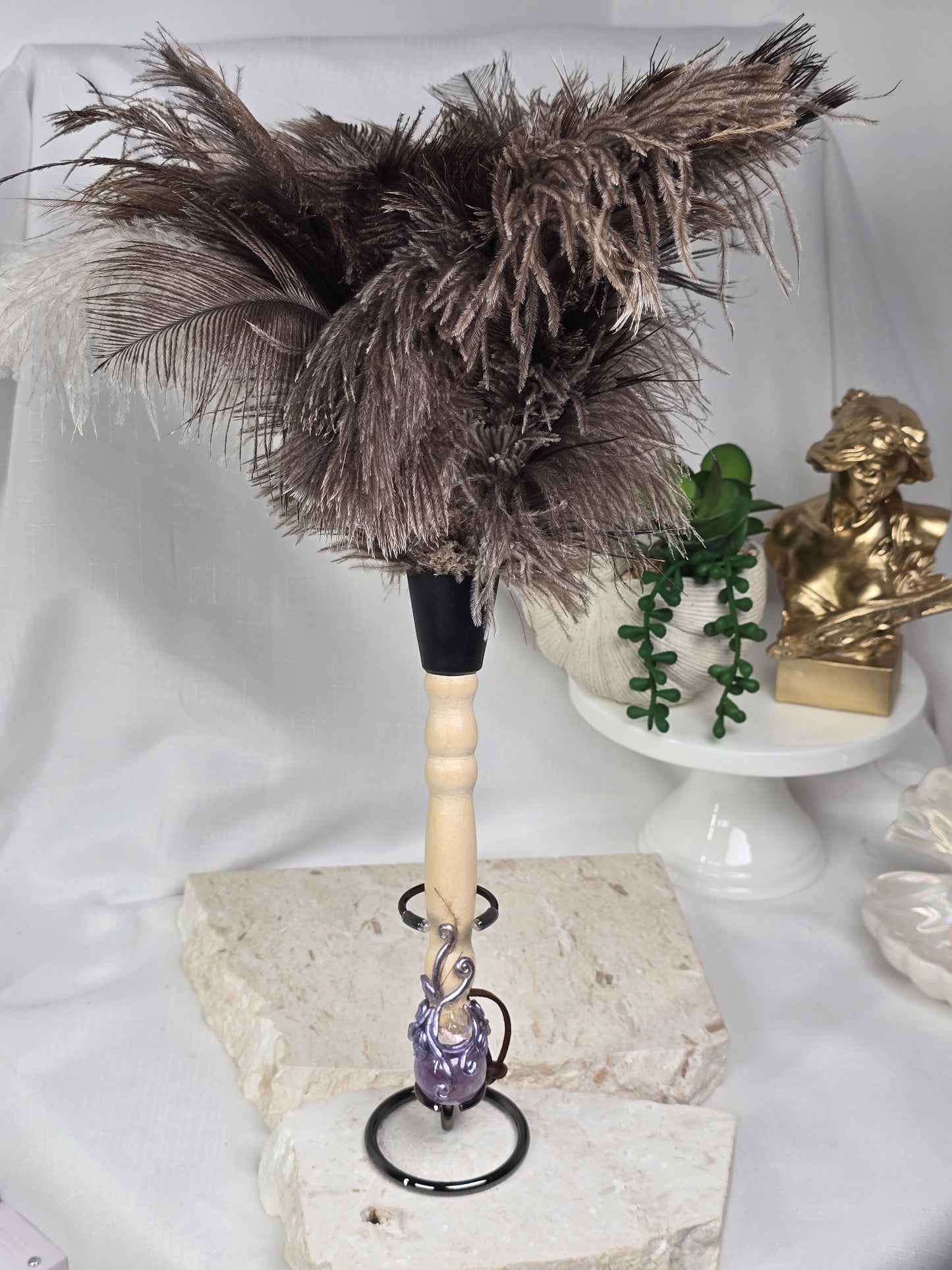 Amethyst tipped Ostrich Feather Bessom