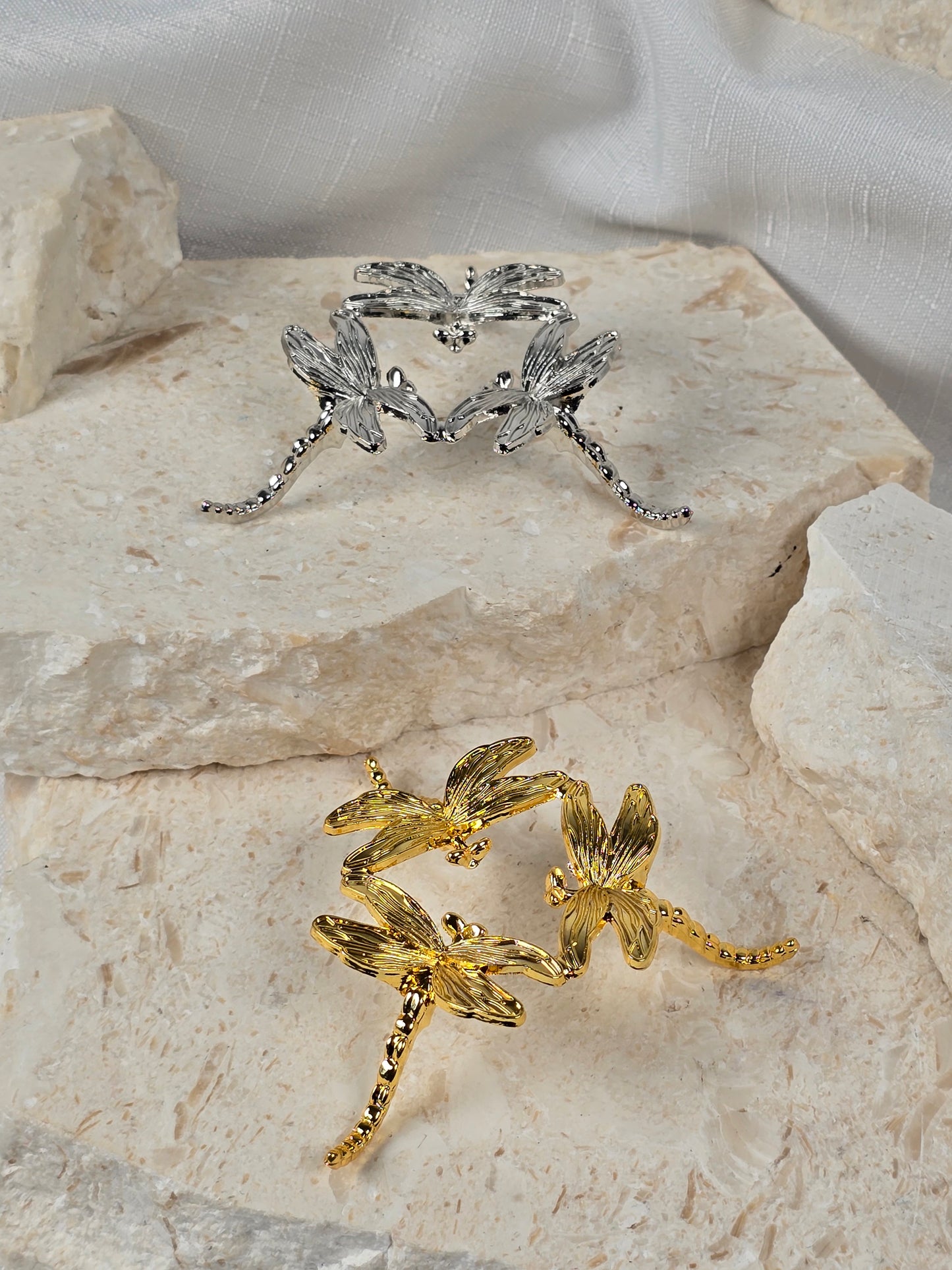 Metal Dragonfly Sphere Stand Small