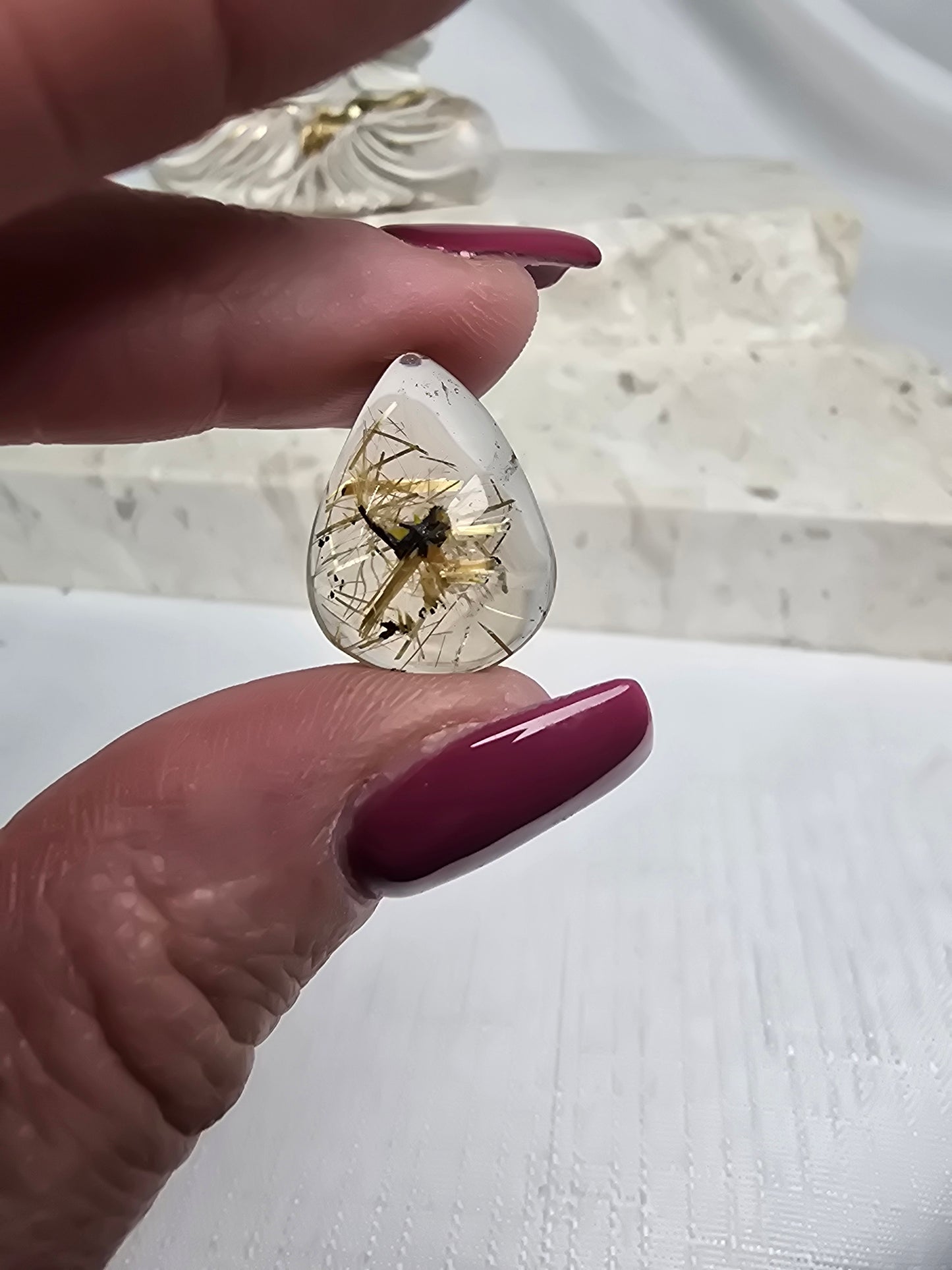 AAA+ Grade Gold Rutile Cabachon