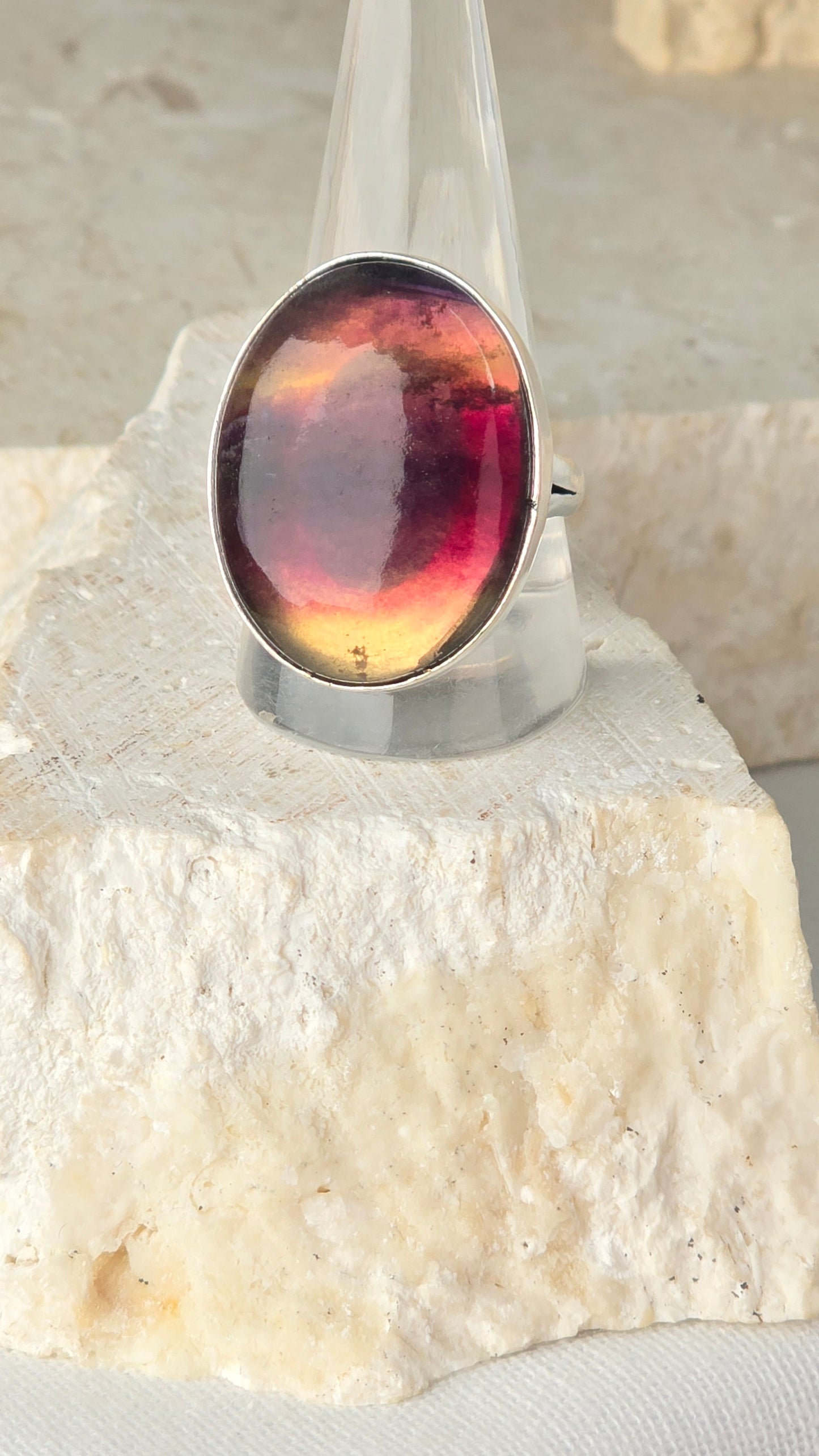 Fluorite Sterling Silver Ring Size 10