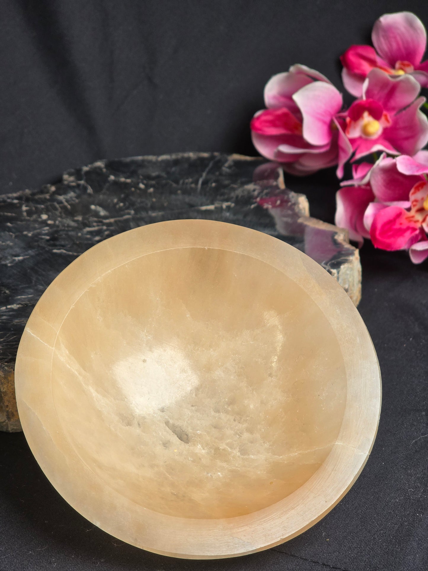 Peach Selenite Bowls