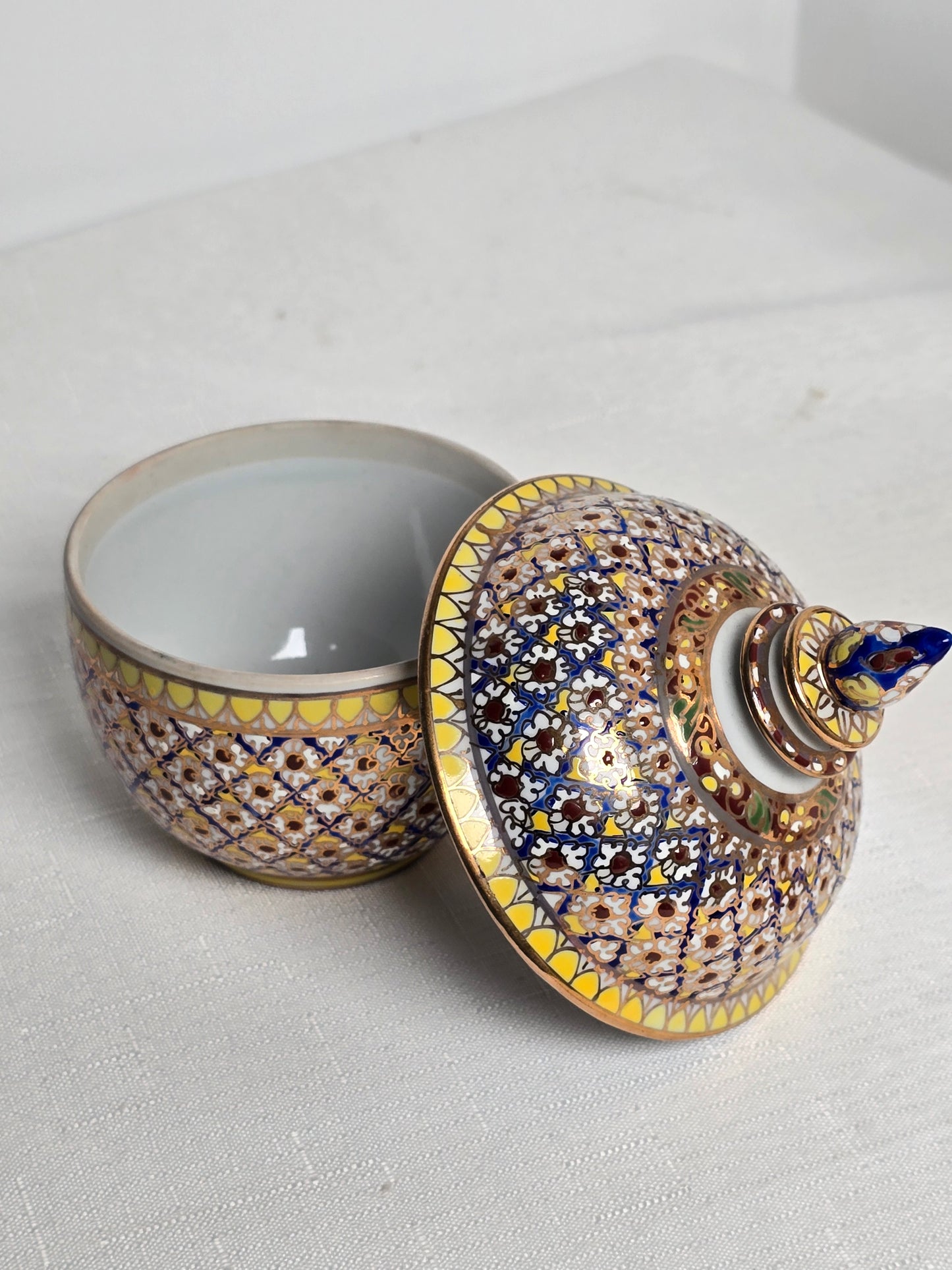Hand painted Ornate Ceramic Jar