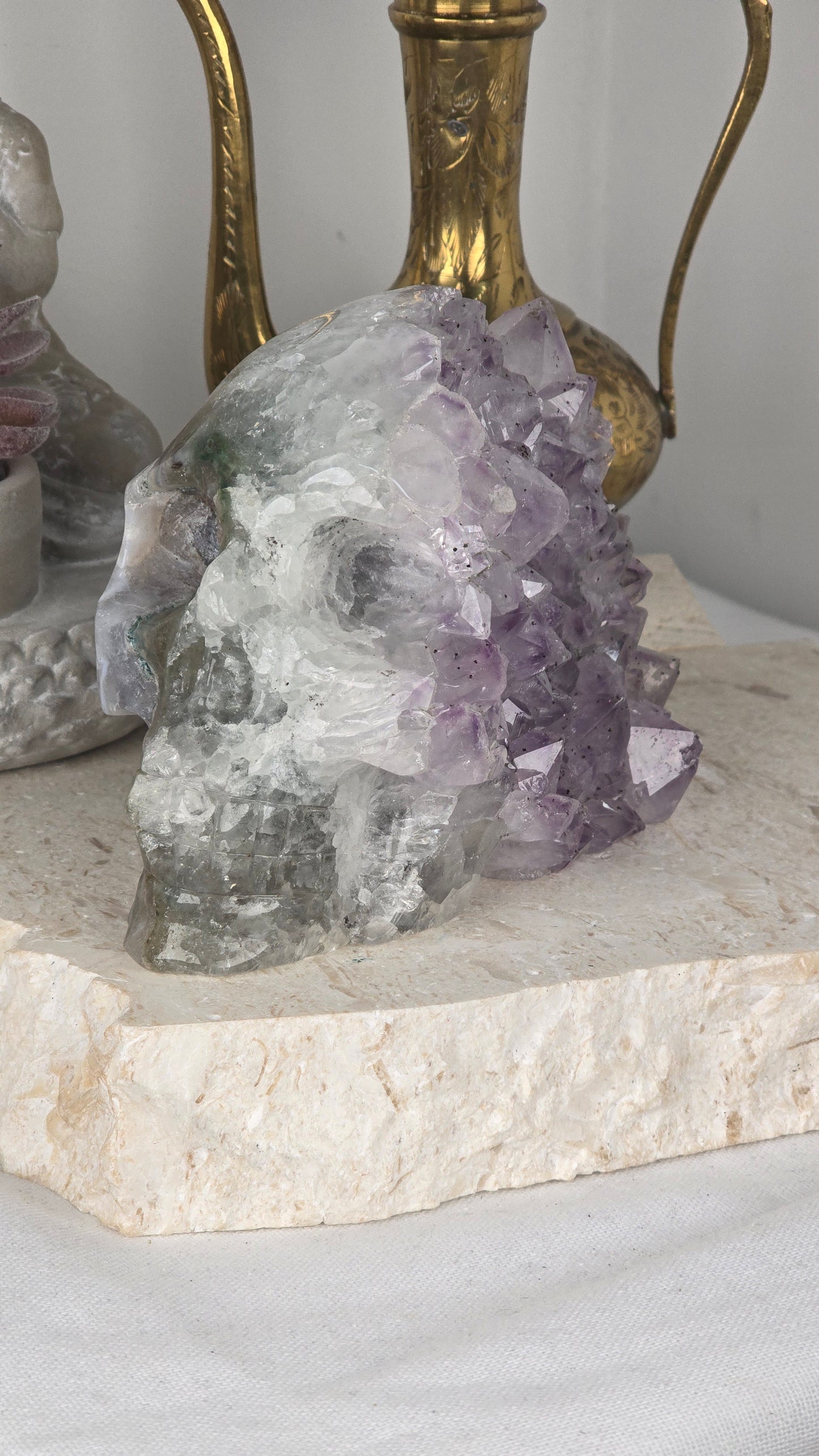 Amethyst Agate Cluster Large Skull