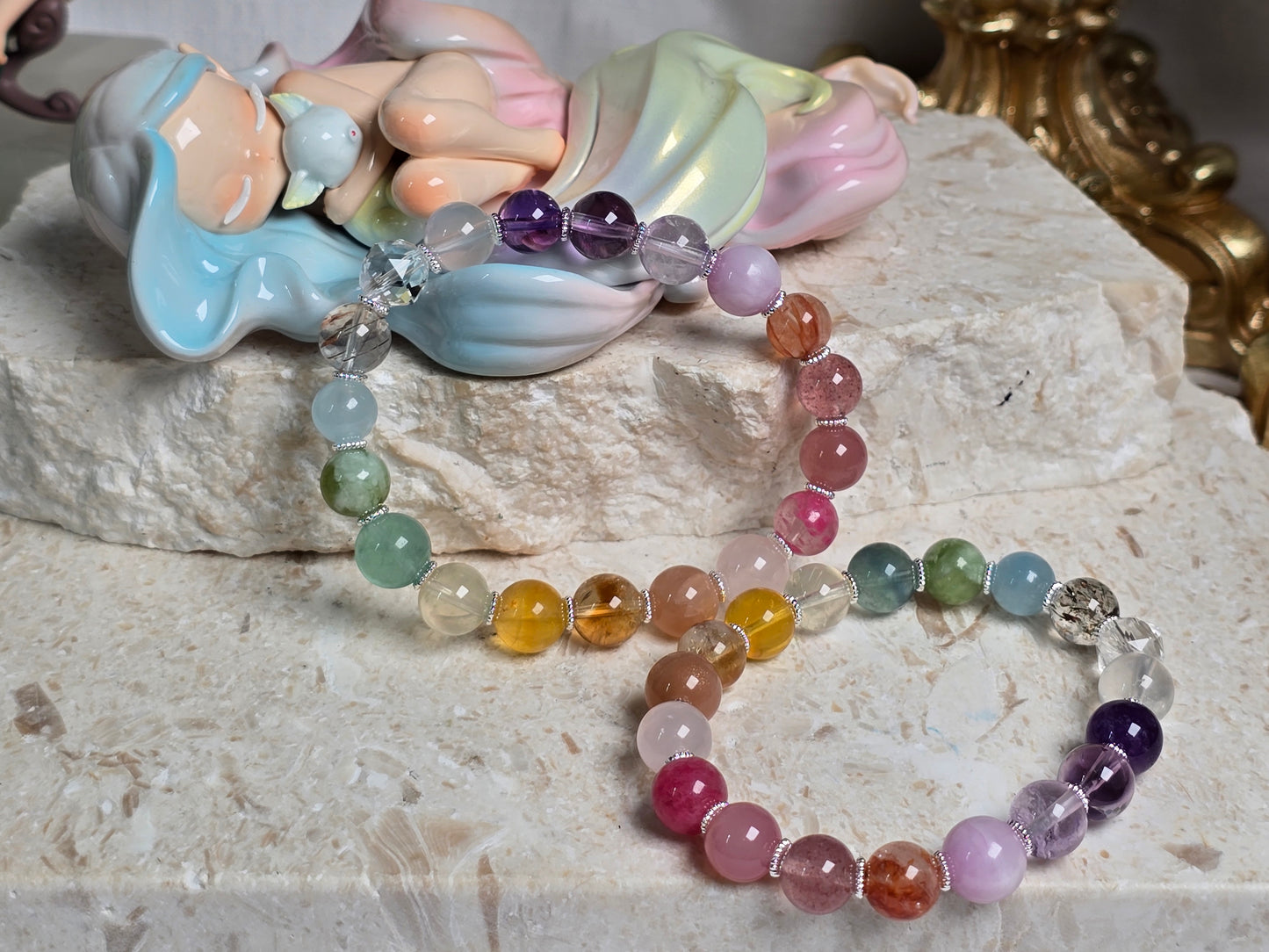 Multi Crystal 6mm Bead Bracelet