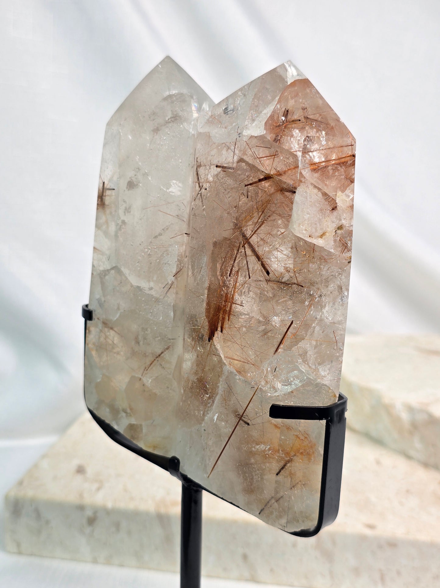 Copper Rutile & Garden Quartz Double Point