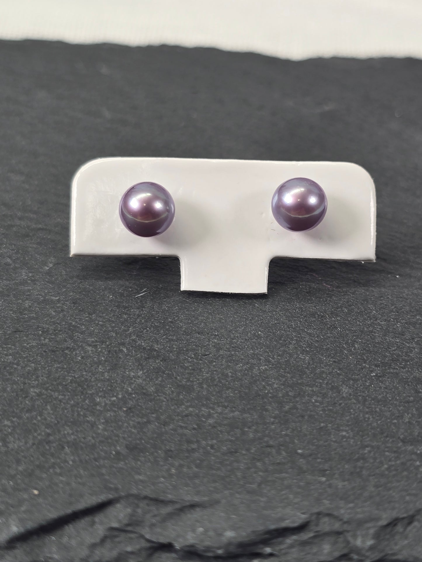 Black Cultured Pearl Stud Earrings