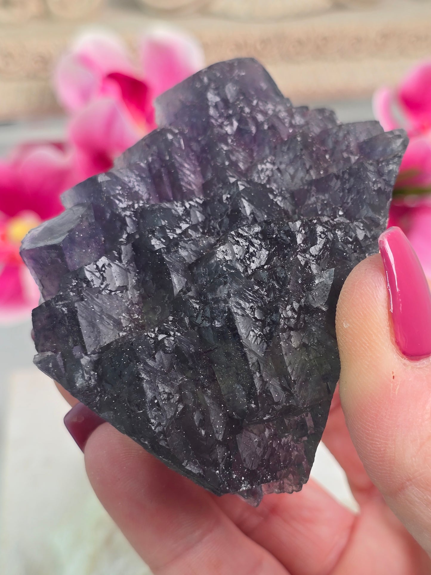 Mongolian Cubic Purple/Green Fluorite Cluster