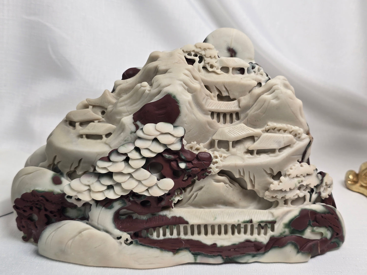 Chocolate Jasper Hand Carved Landscape