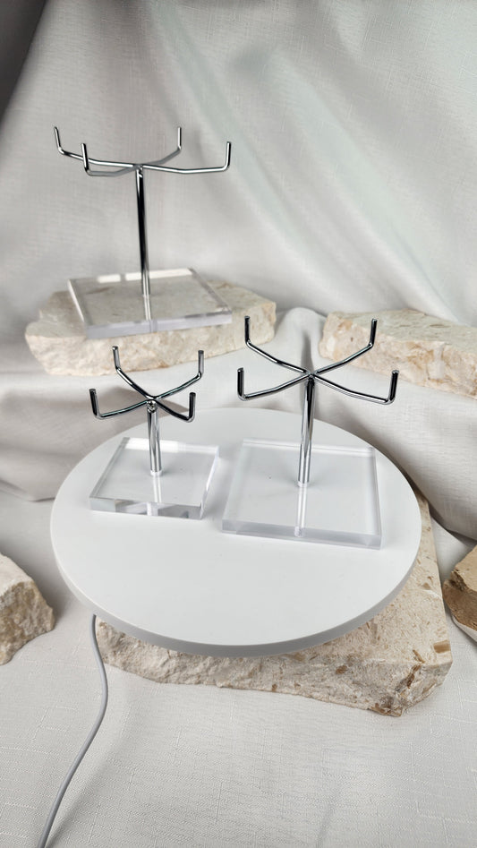 Silver/Acrylic 4 claw Specimen Stands