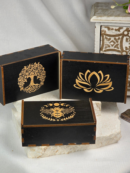 Wooden Tarot/Altar Storage Boxes