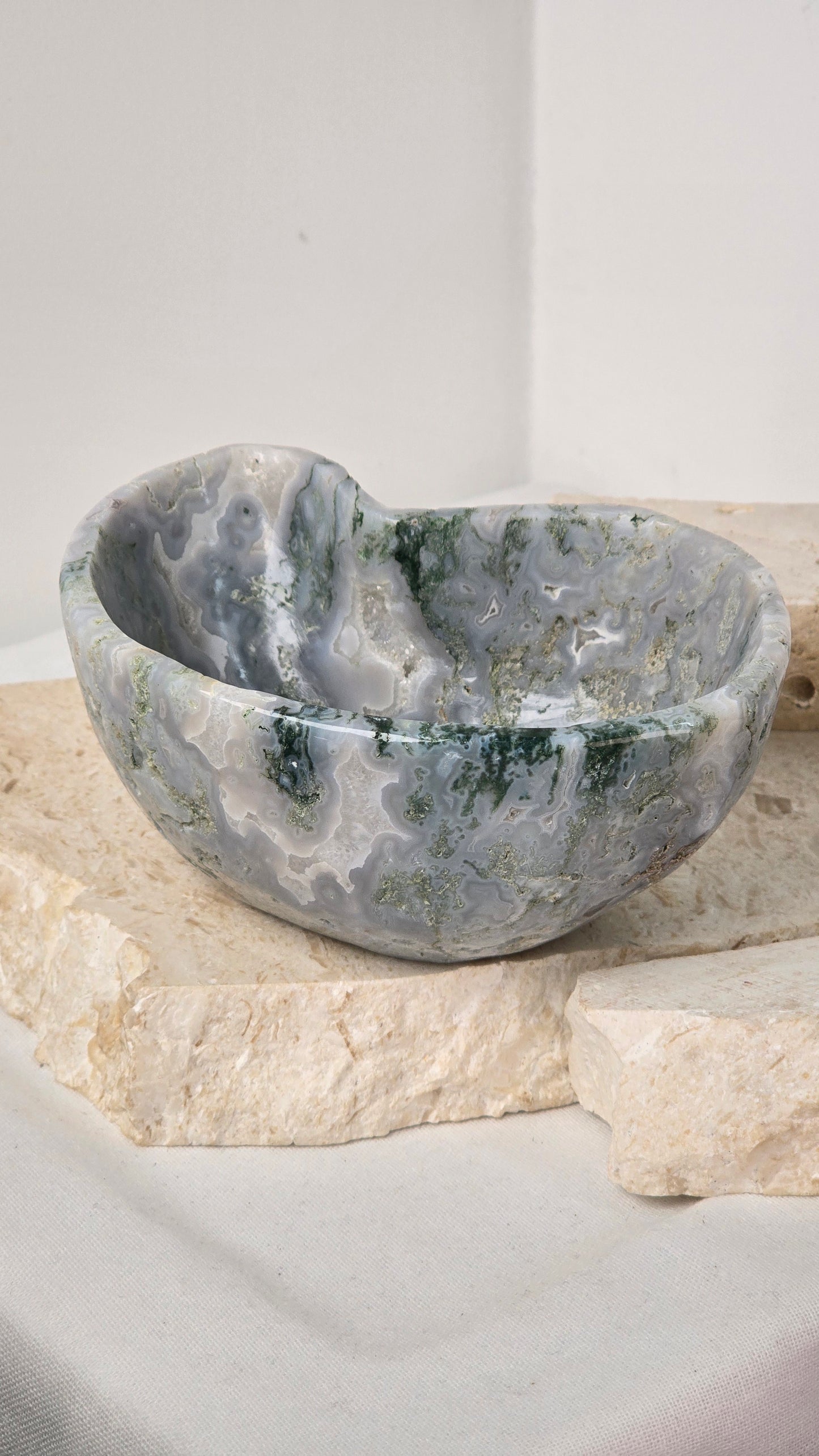 Moss Agate Large Bowl