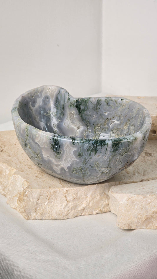 Moss Agate Large Bowl
