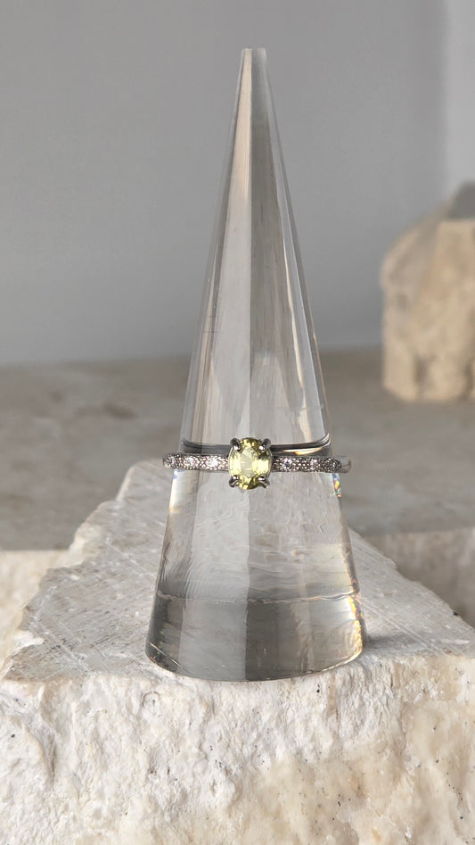 Peridot Sterling Silver Ring adjustable band
