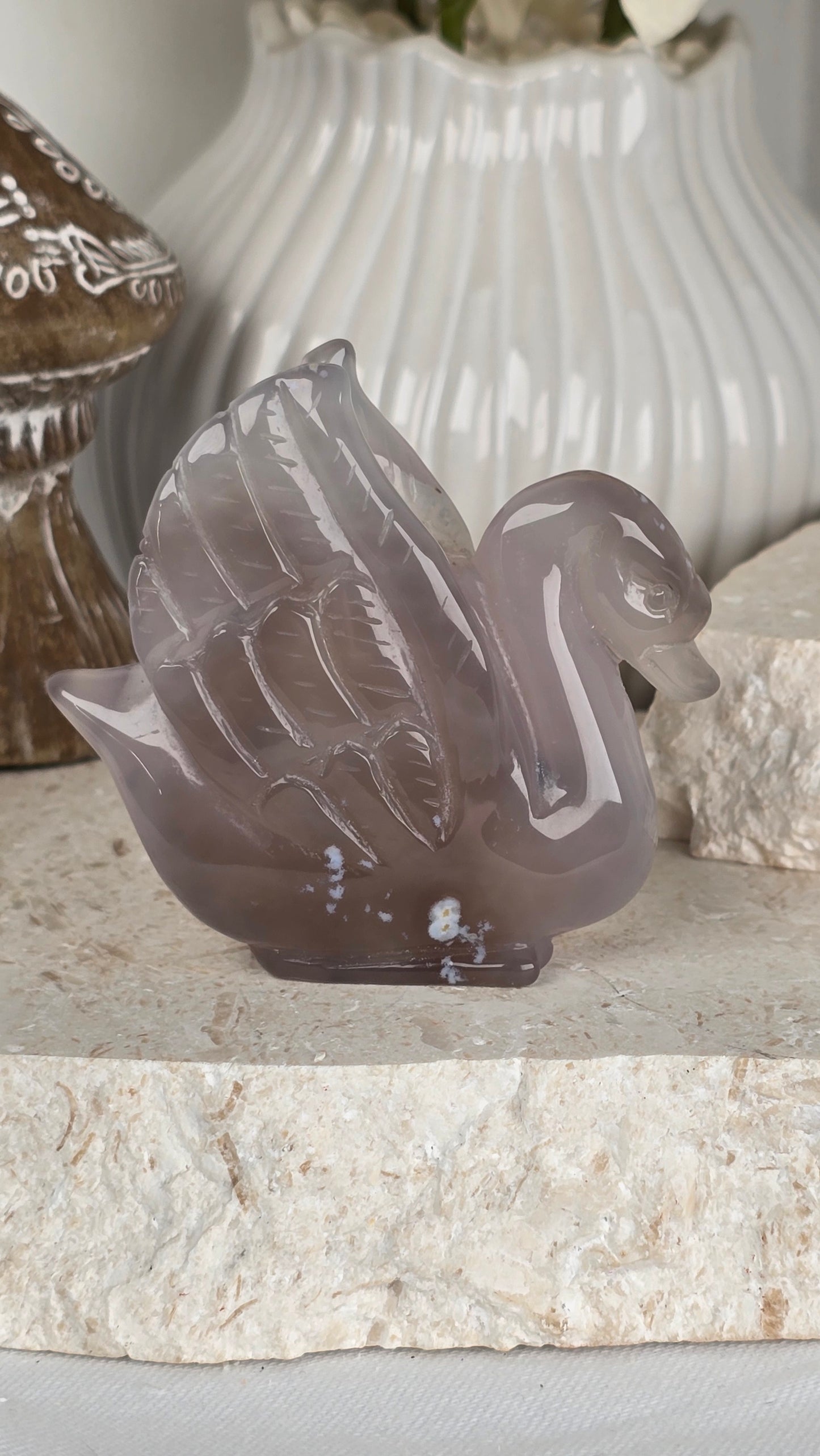 Druzy Agate Swan