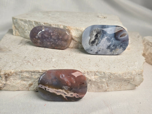 Purple Ocean Jasper Palm Stones