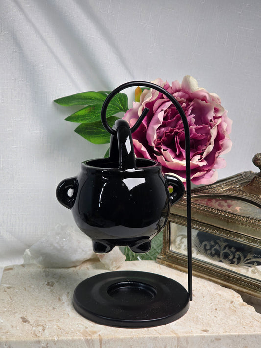 Black Ceramic Cauldron Oil Burner