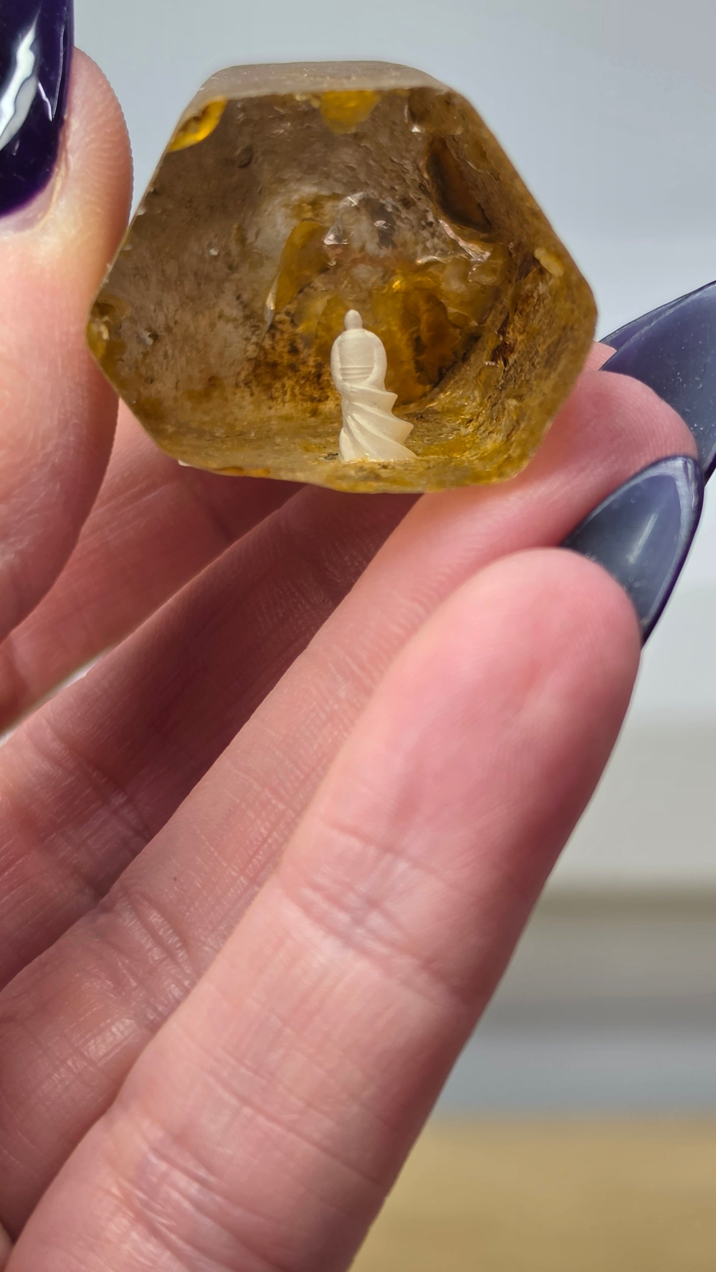 Handcrafted internally etched Quartz Seer Stones