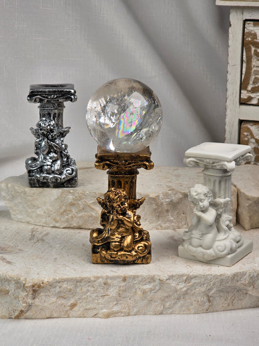 Cherub Column resin Sphere Stands