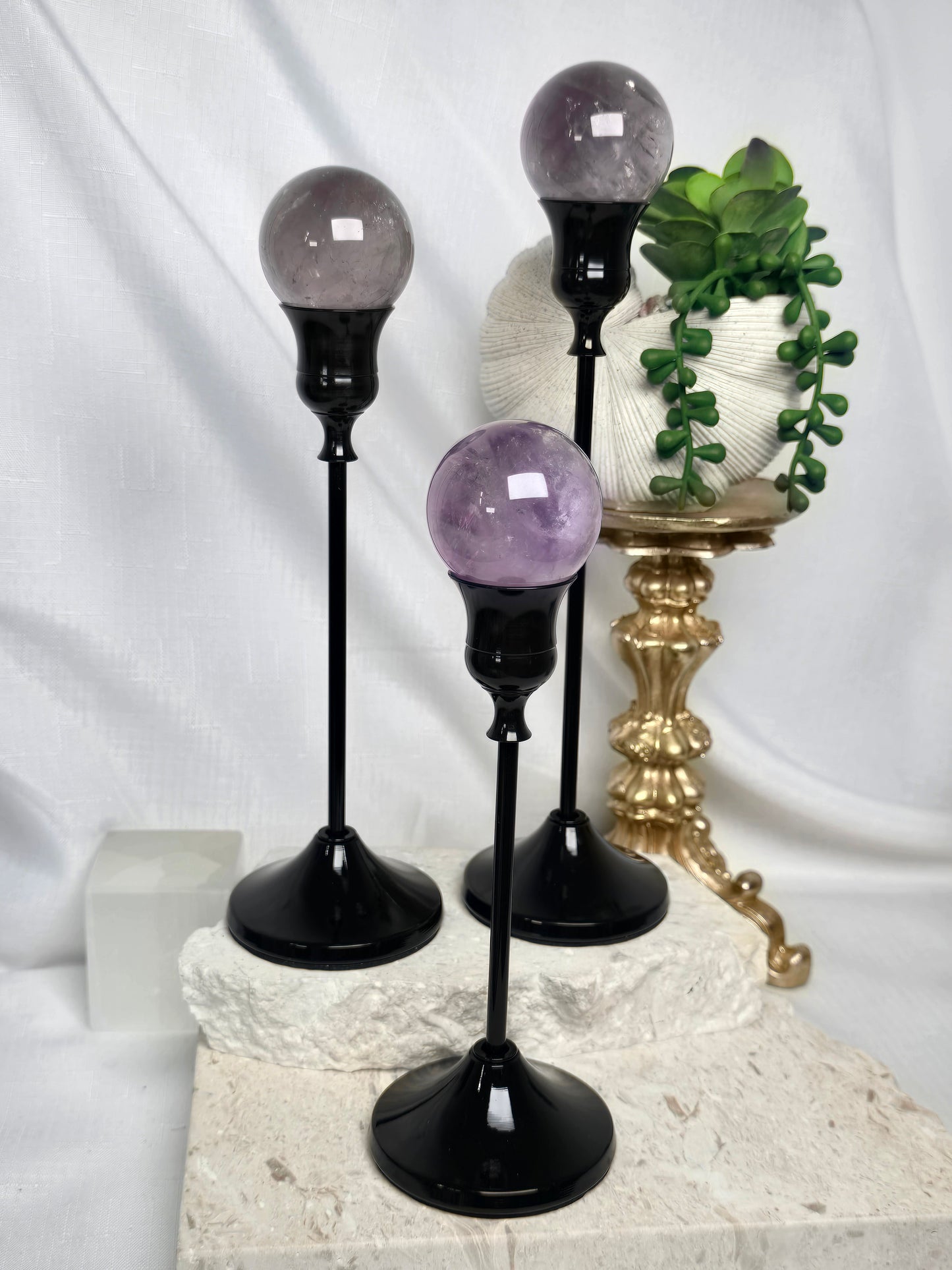 Tall Metal Candle stick Sphere stand