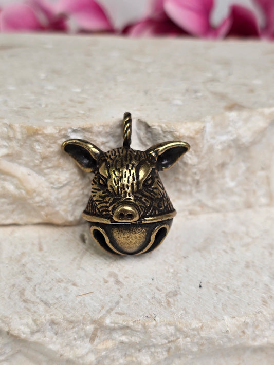Brass Little Pig Bell Charma