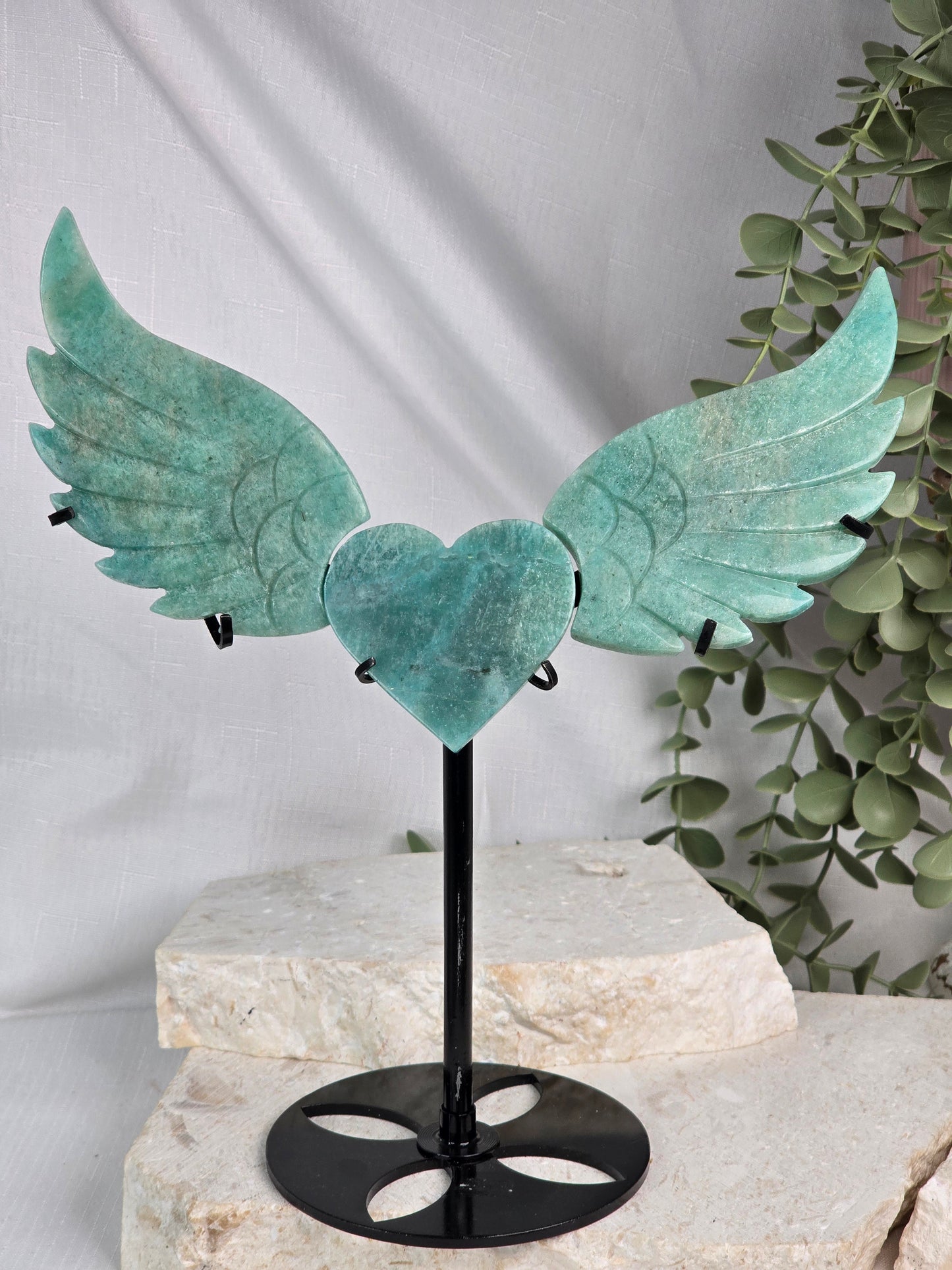 Amazonite heart wings