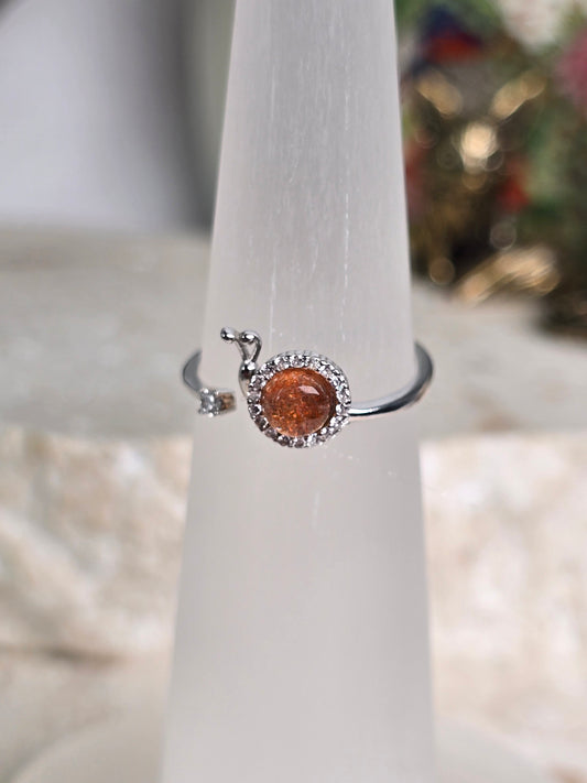 Snail Design Sterling Silver adjustable Spinner rings
