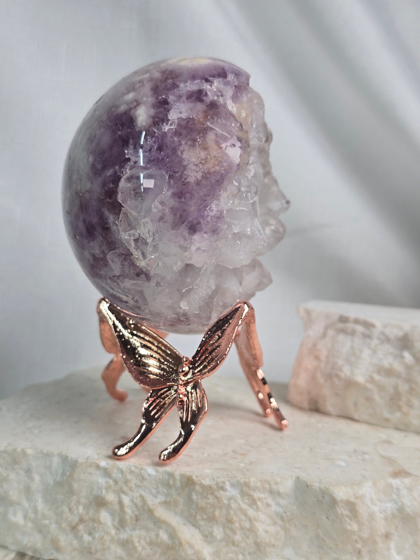 Pink Amethyst /Quartz Druzy Sphere
