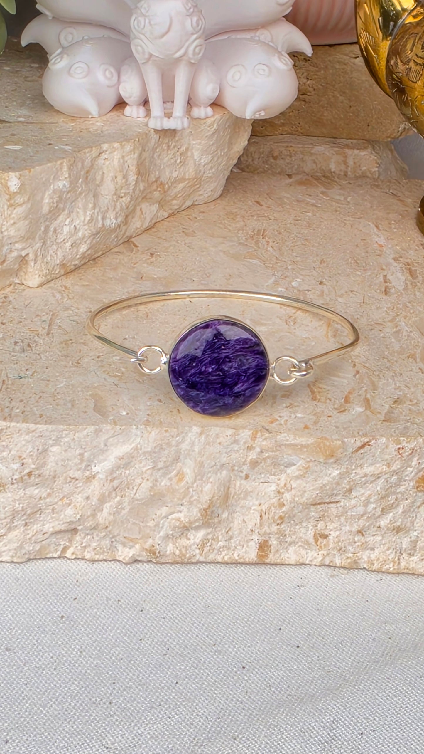 Sterling Silver Charoite Bangle