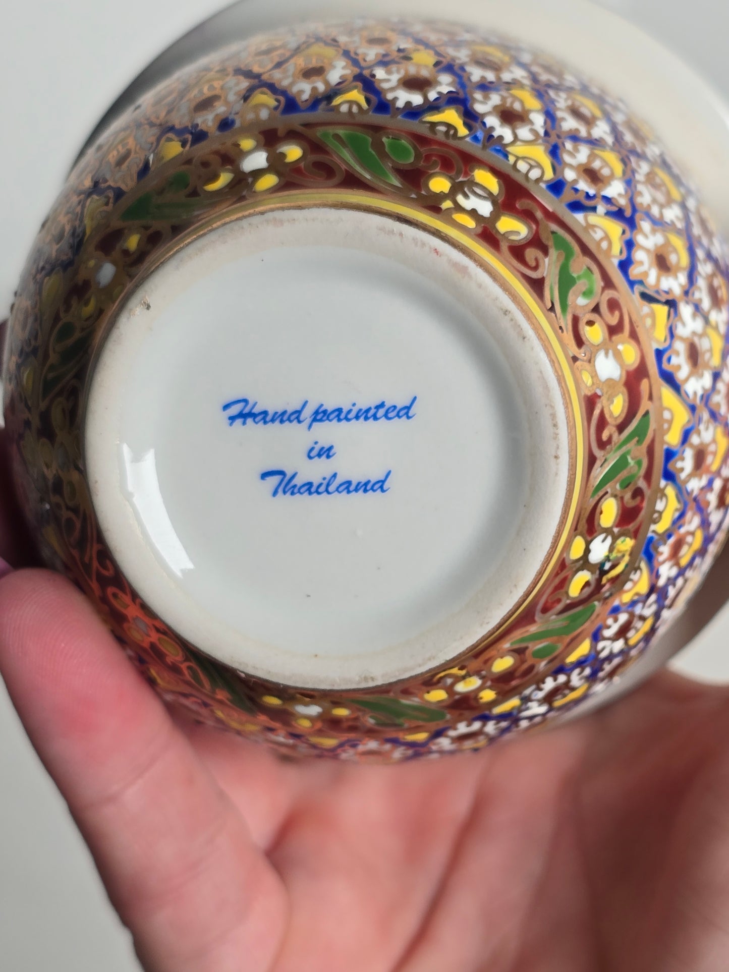 Hand painted Ornate Ceramic Jar