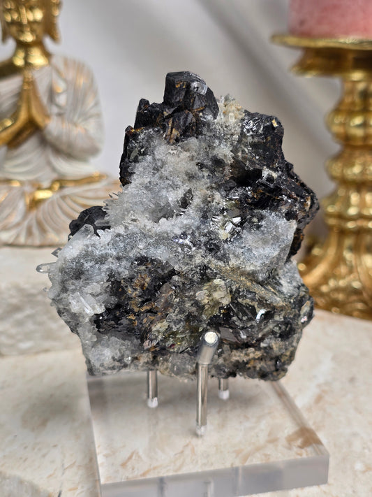 Sphalerite & Quartz Specimen with stand