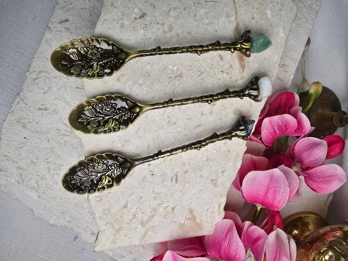 Metal Ornate Altar/Herb Spoons