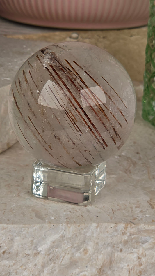 AAA Grade Copper Rutile Quartz Sphere