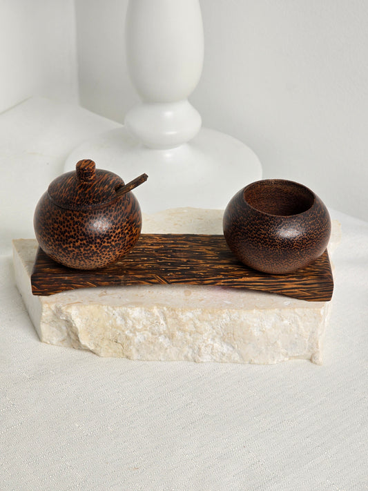 Vintage Japanese Wood Condiment Tray