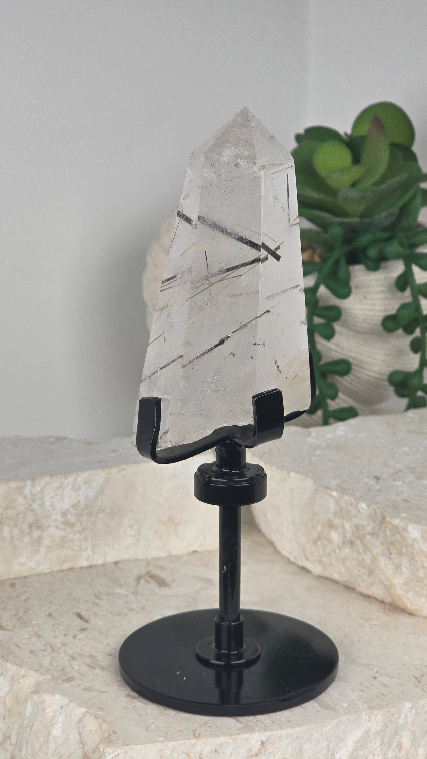 Copper Rutile/Green Tourmaline in Quartz Point