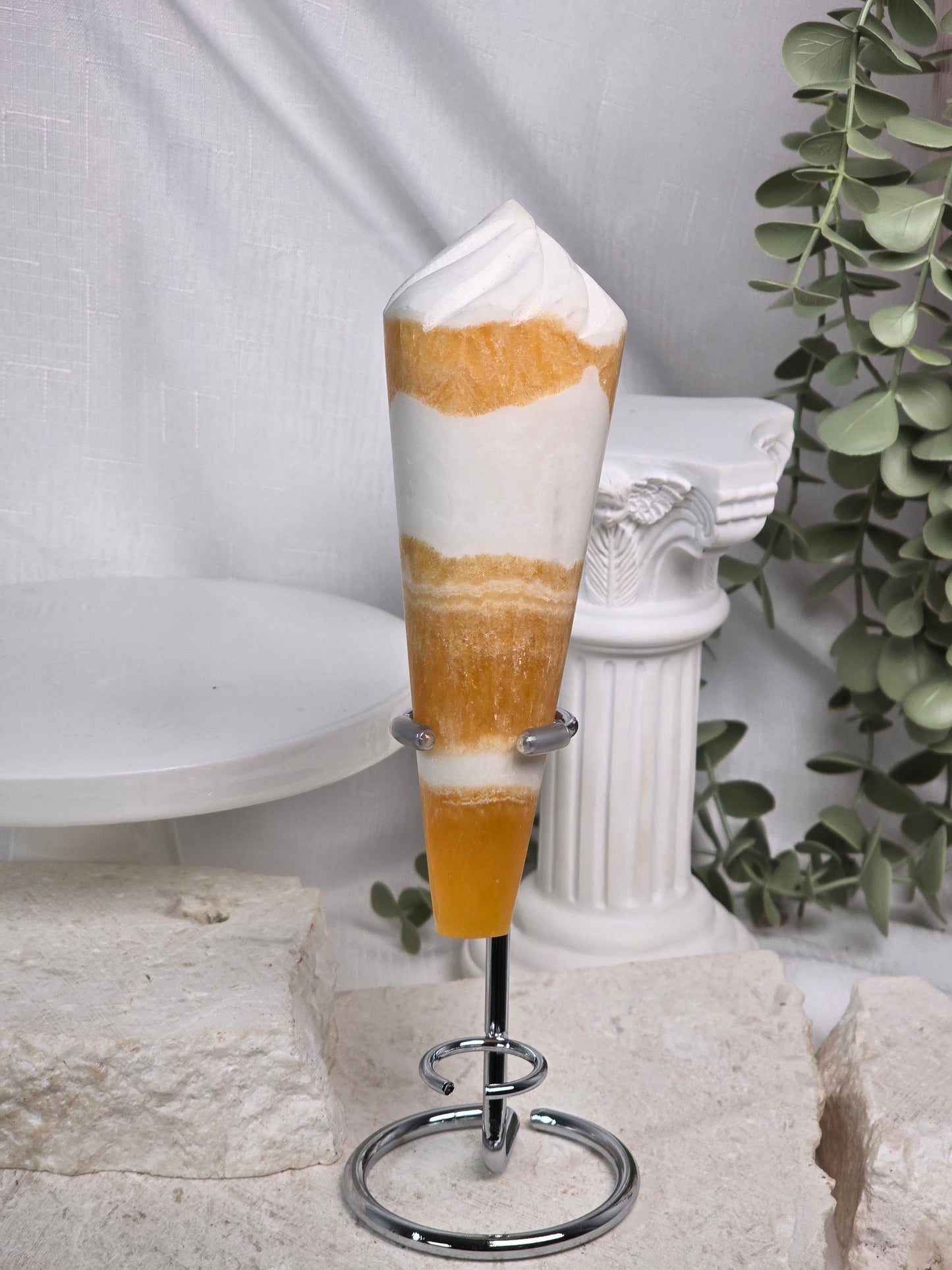 Orange Calcite Ice Cream + stand