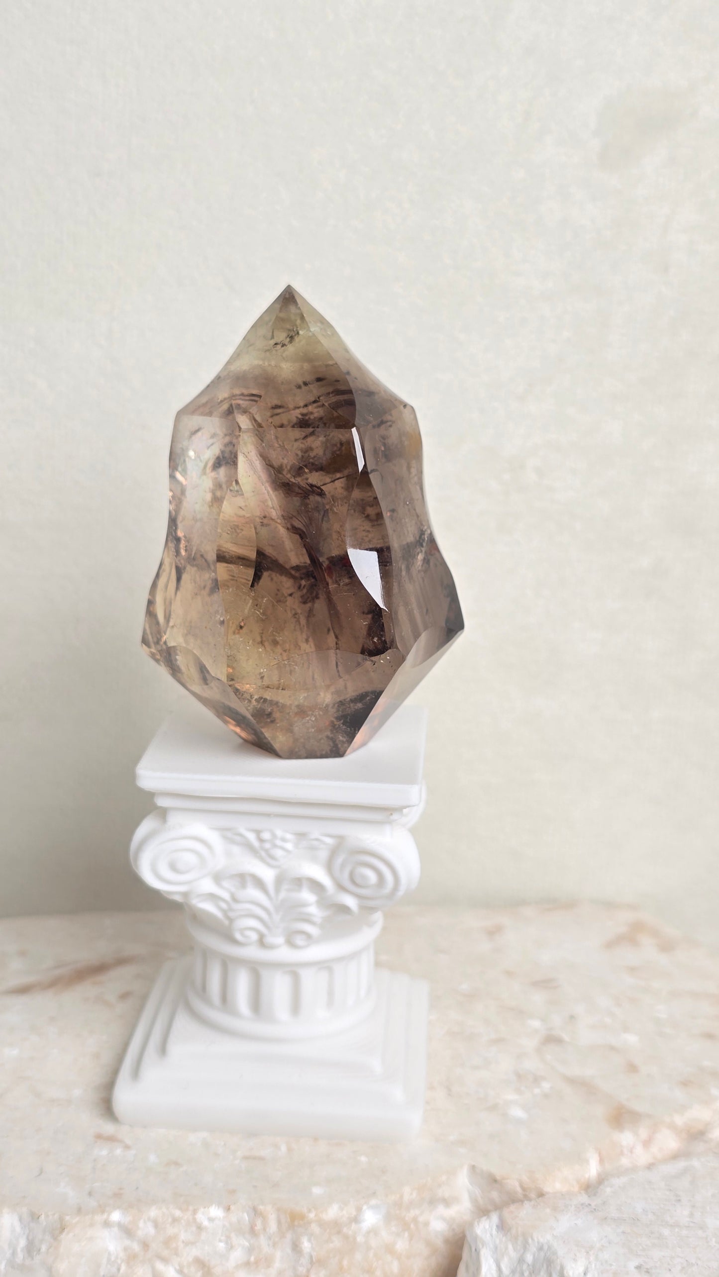 Faceted Smoky Quartz Flame
