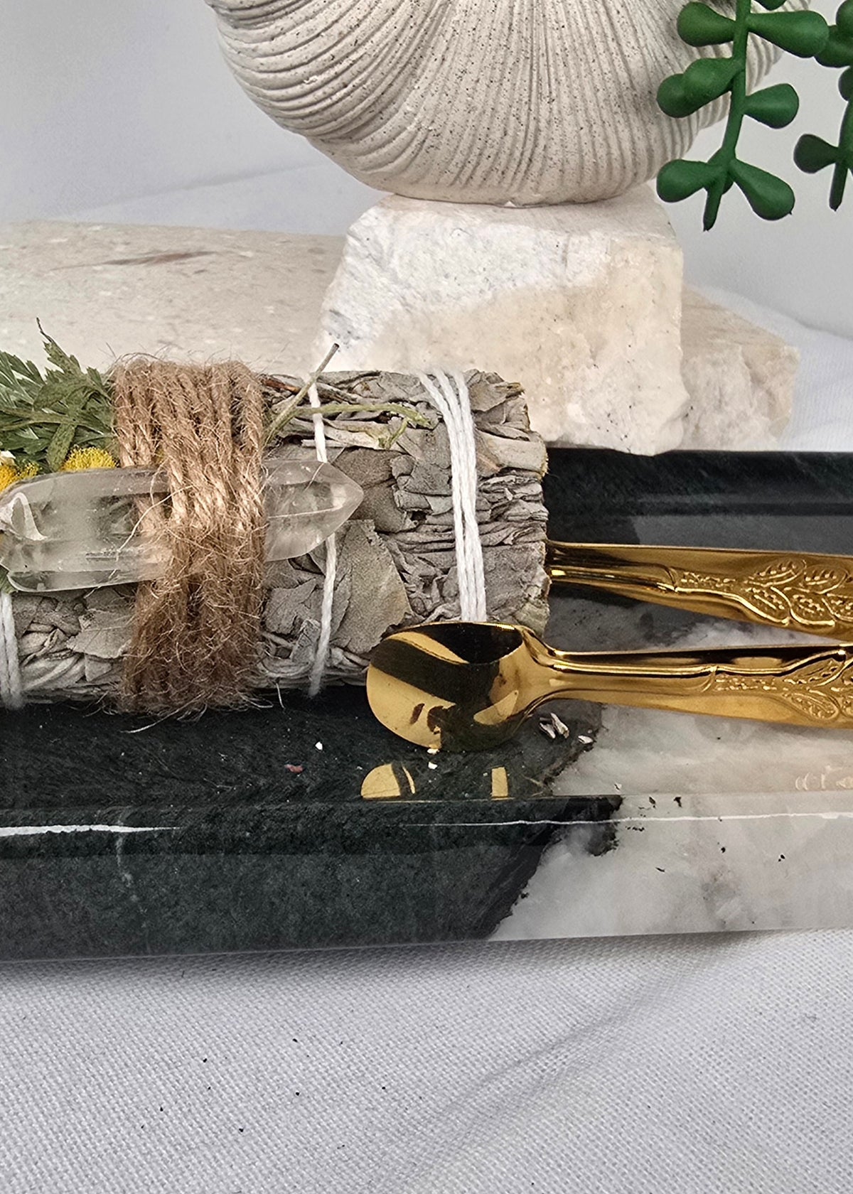 Metal Sage Stick & Incense Tongs