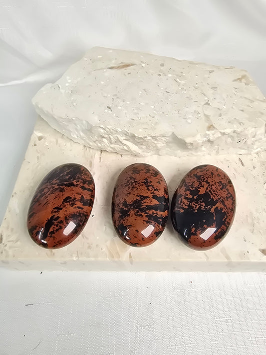 Mahogany Obsidian Palm Stones