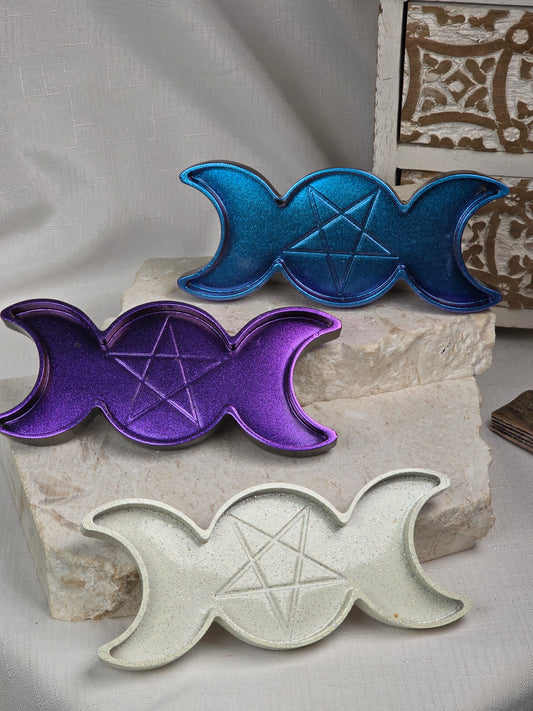Triple Moon Dish - resin