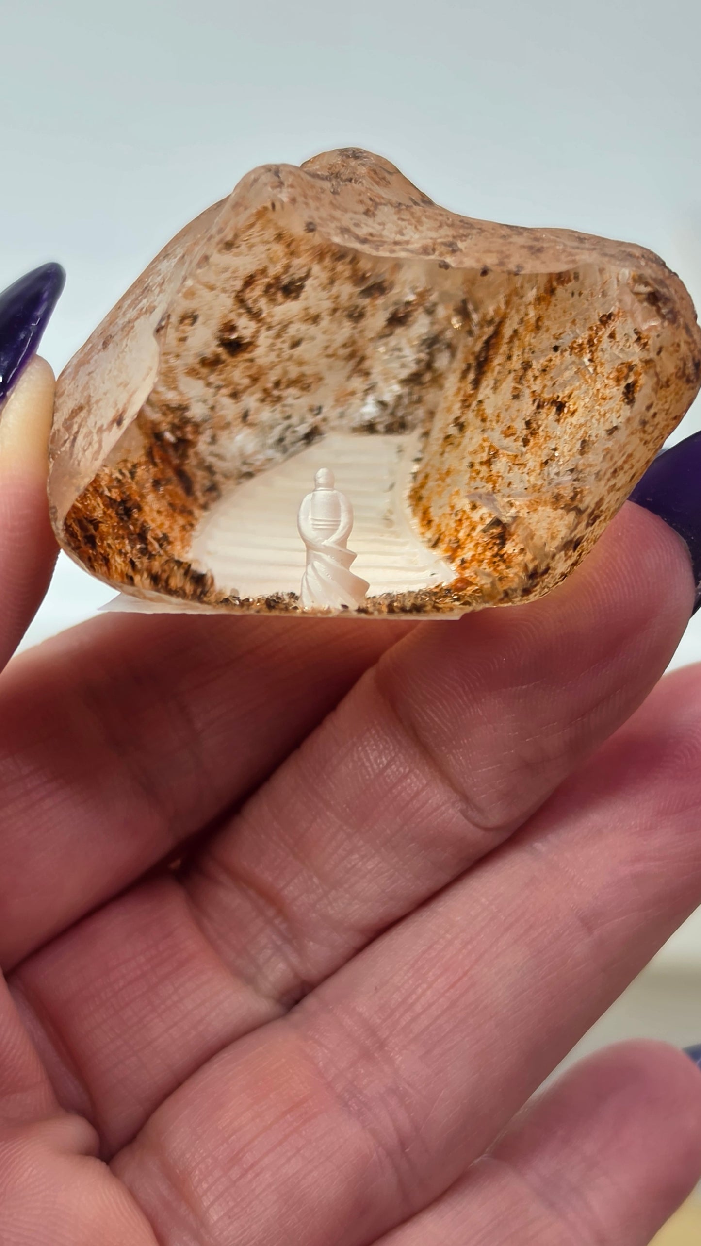 Handcrafted internally etched Quartz Seer Stones