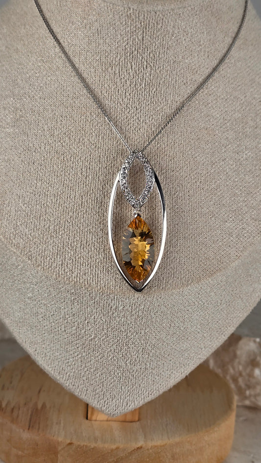 Brazilian Citrine Sterling Silver Necklace