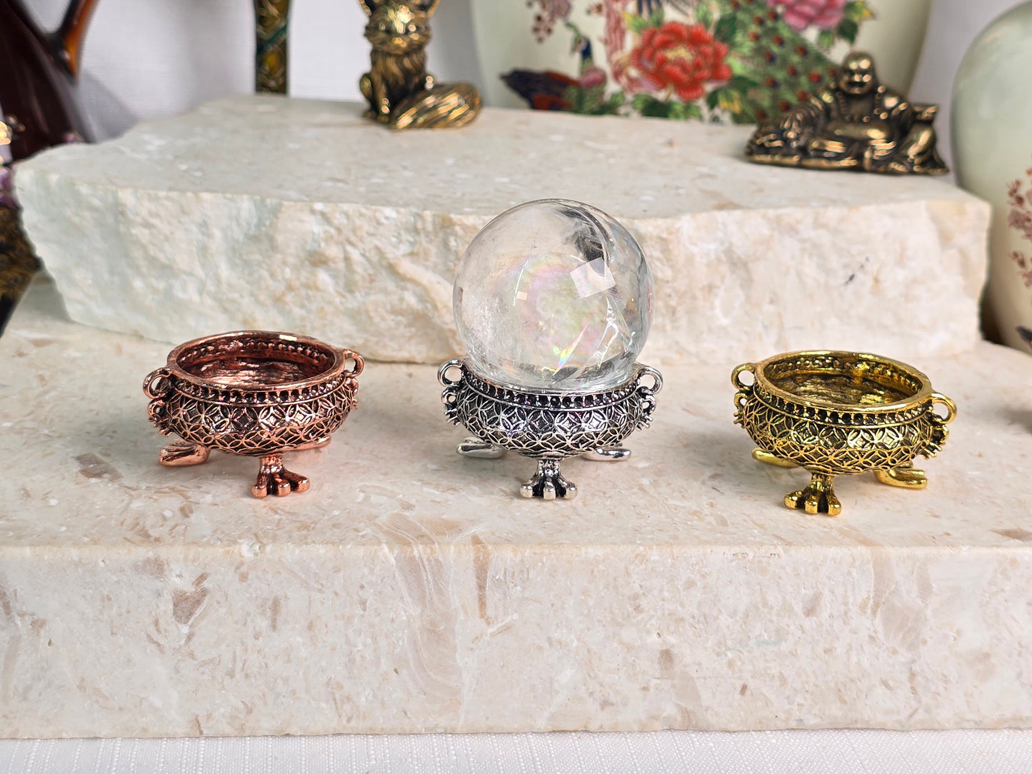 Small Antique Pot Sphere Stand