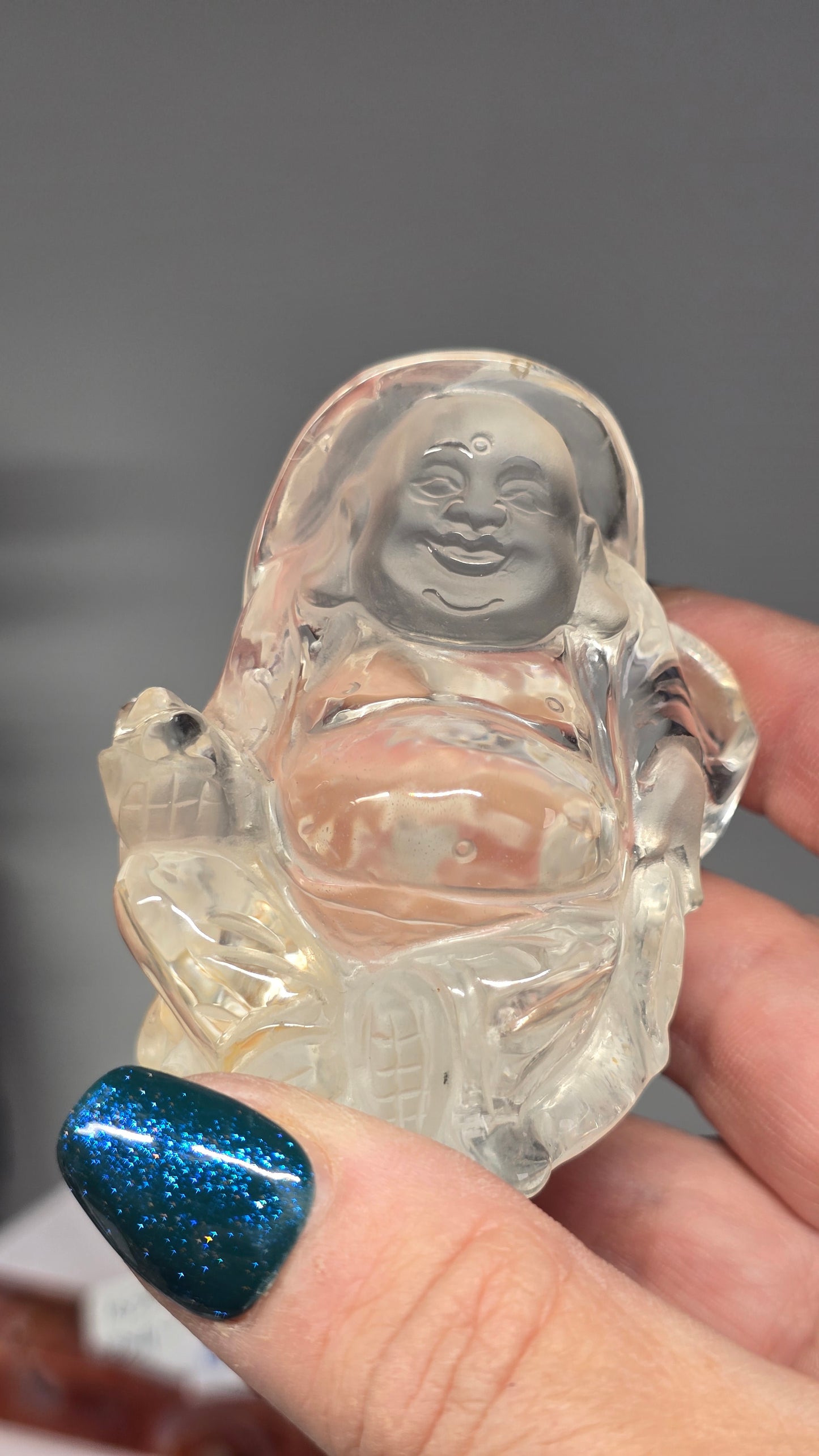 Collectors Grade Clear Quartz Sitting Buddha