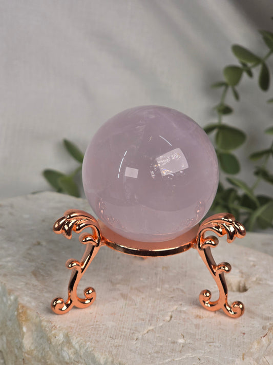 Periwinkle Rose Quartz Sphere & stand