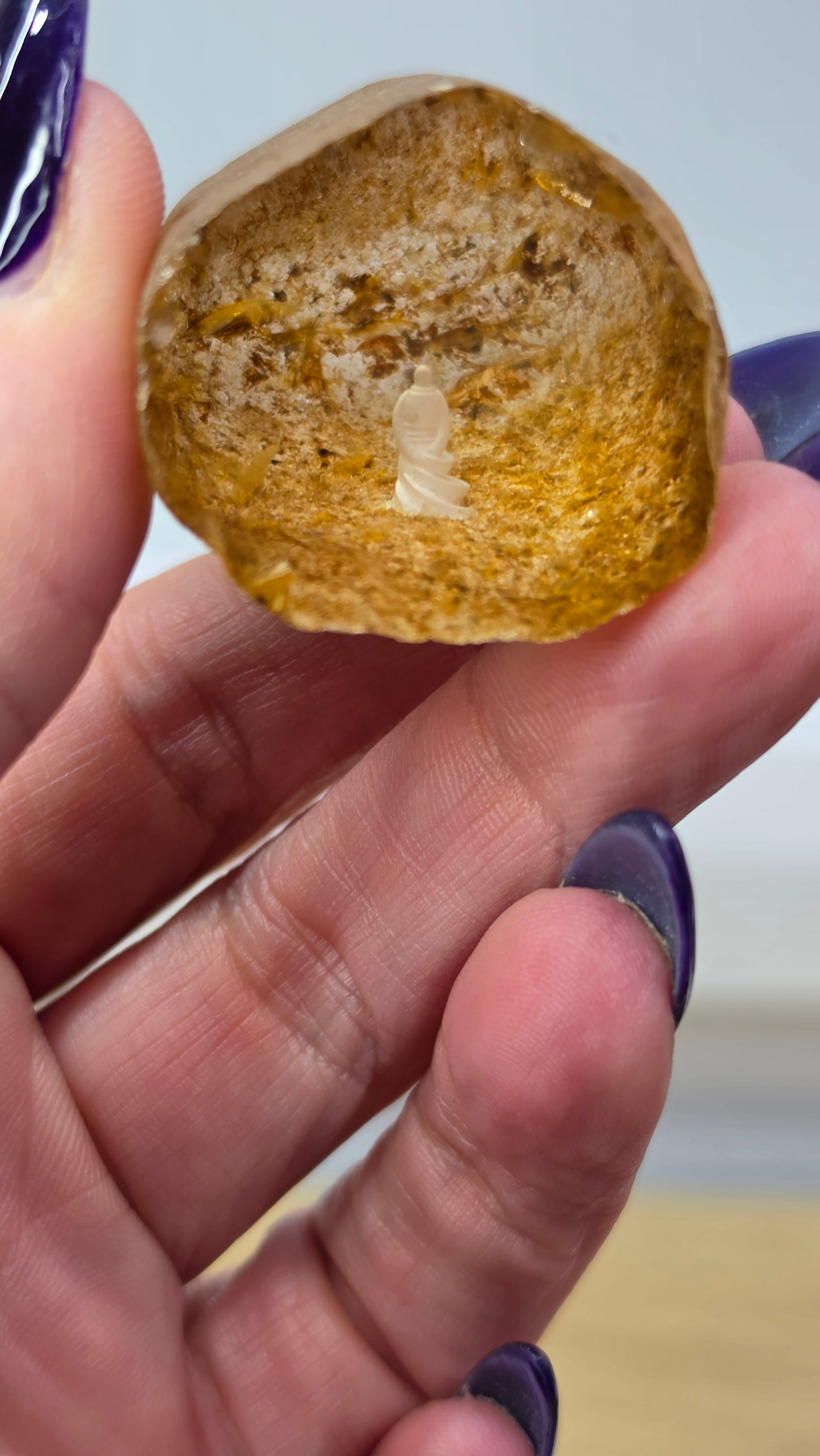 Handcrafted internally etched Quartz Seer Stones