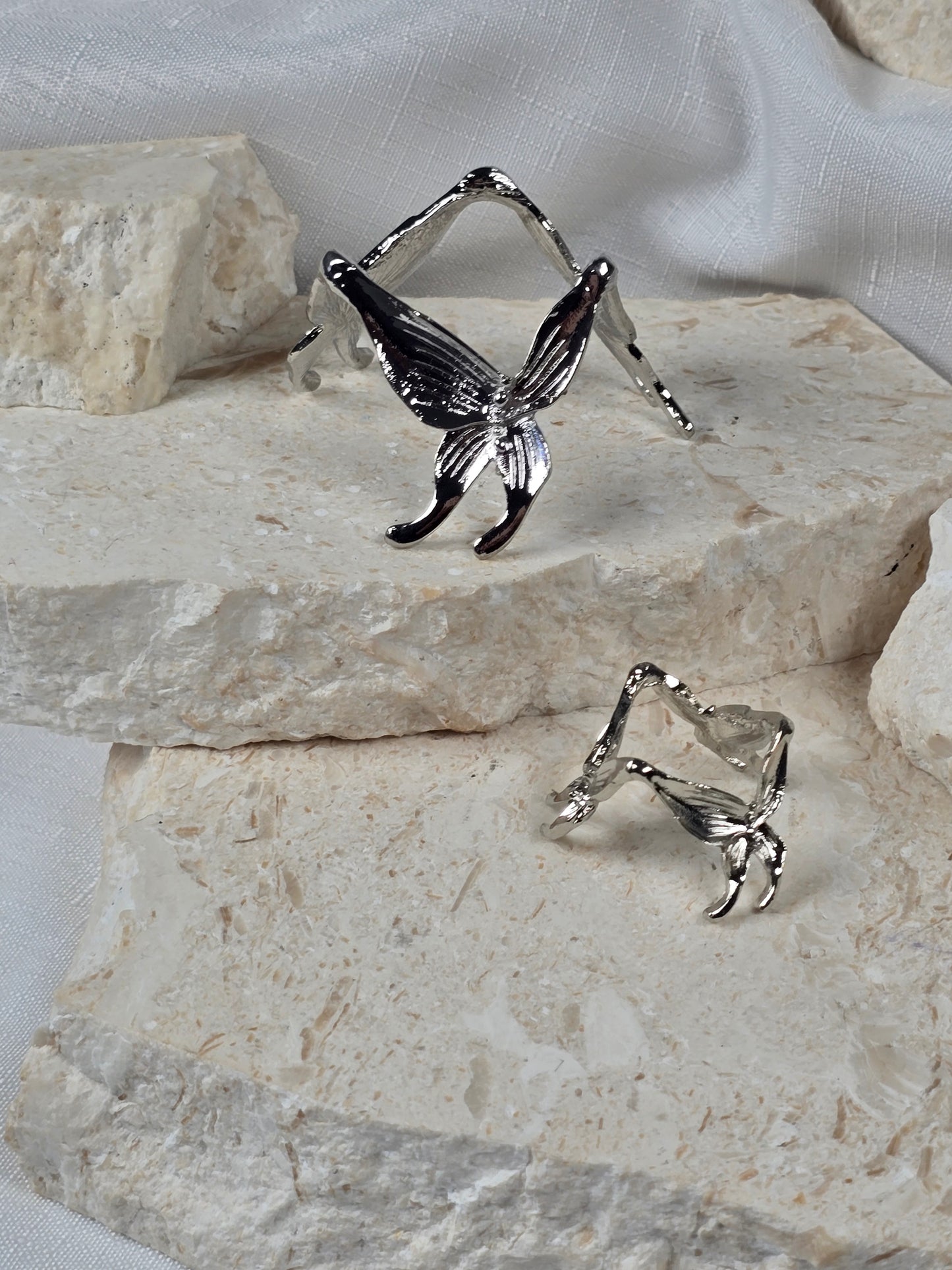 Silver Metal Butterfly Stands