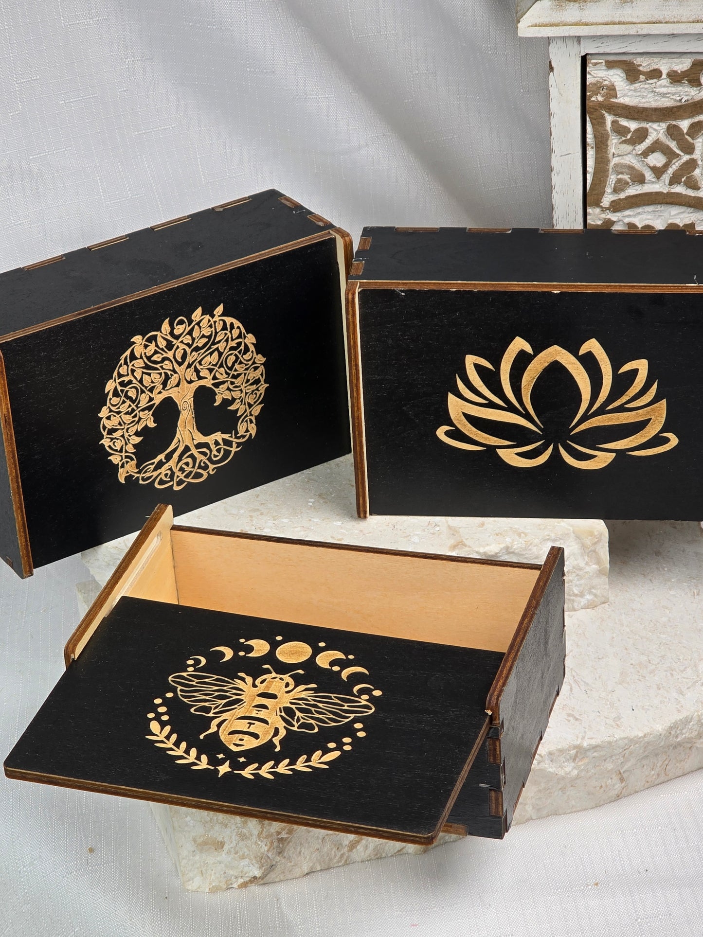 Wooden Tarot/Altar Storage Boxes