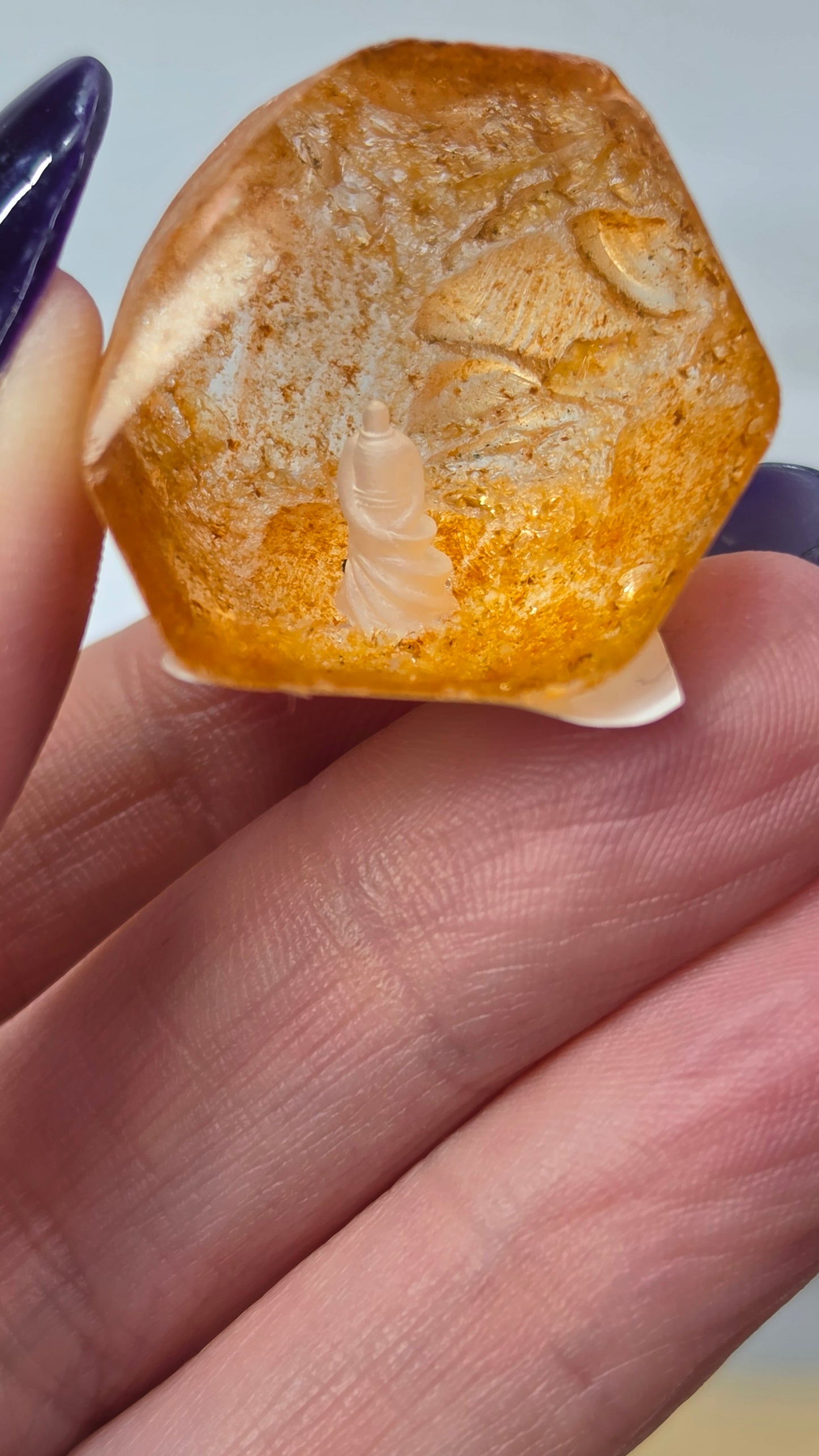 Handcrafted internally etched Quartz Seer Stones